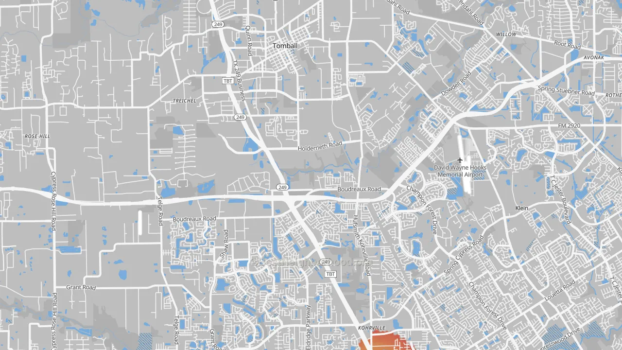Transit Grade map of Tomball, TX