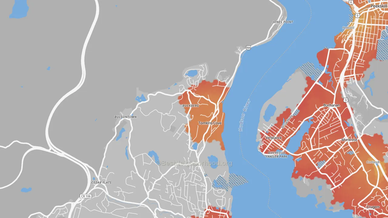 Transit Grade map of Tomkins Cove, NY