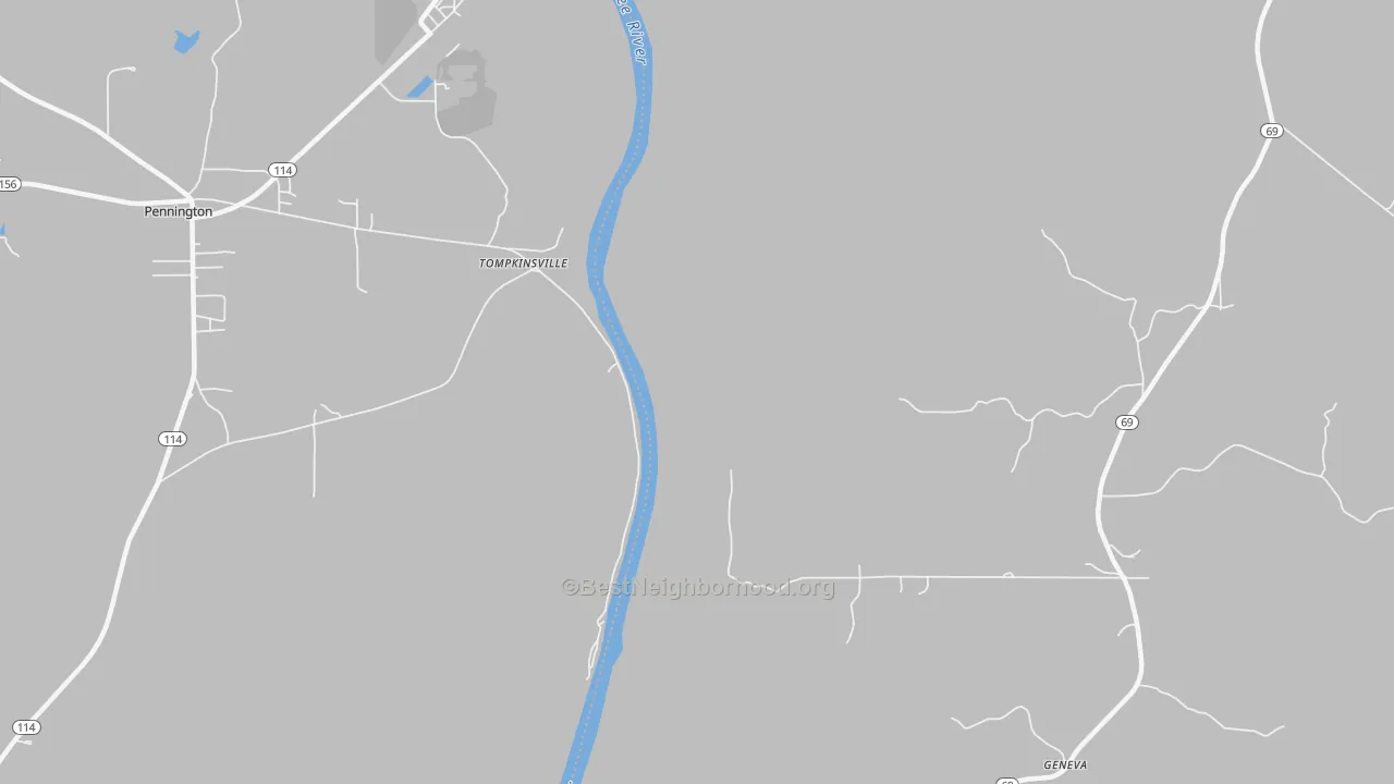 Transit Grade map of Tompkinsville, AL