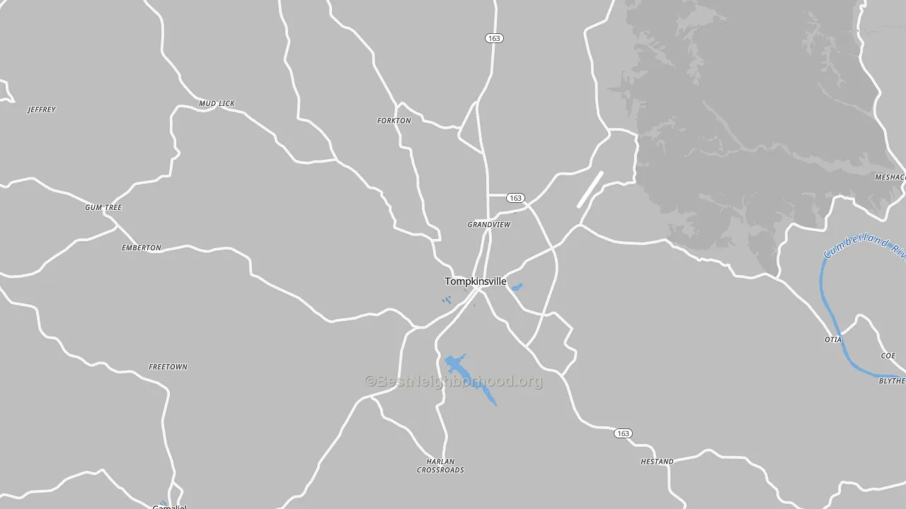 Transit Grade map of Tompkinsville, KY