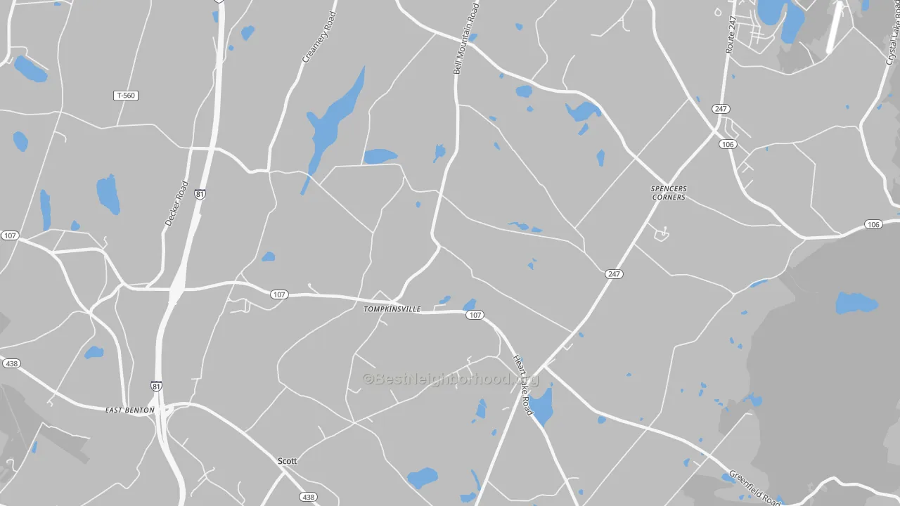 Transit Grade map of Tompkinsville, PA