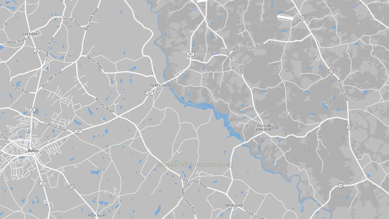 Transit Grade map of Toney Creek, SC