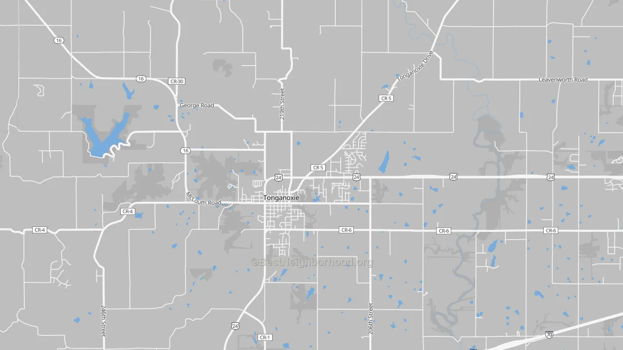 Transit Grade map of Tonganoxie, KS