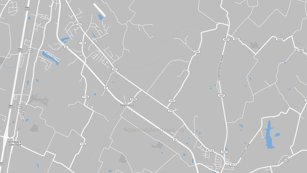 Transit Grade map of Tonieville, KY