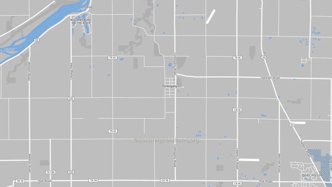 Transit Grade map of Tontogany, OH