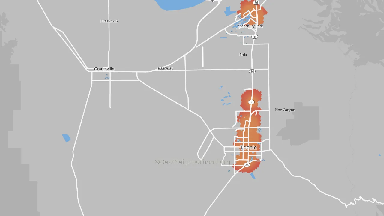 Transit Grade map of Tooele County, UT