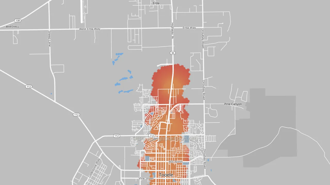 Transit Grade map of Tooele, UT
