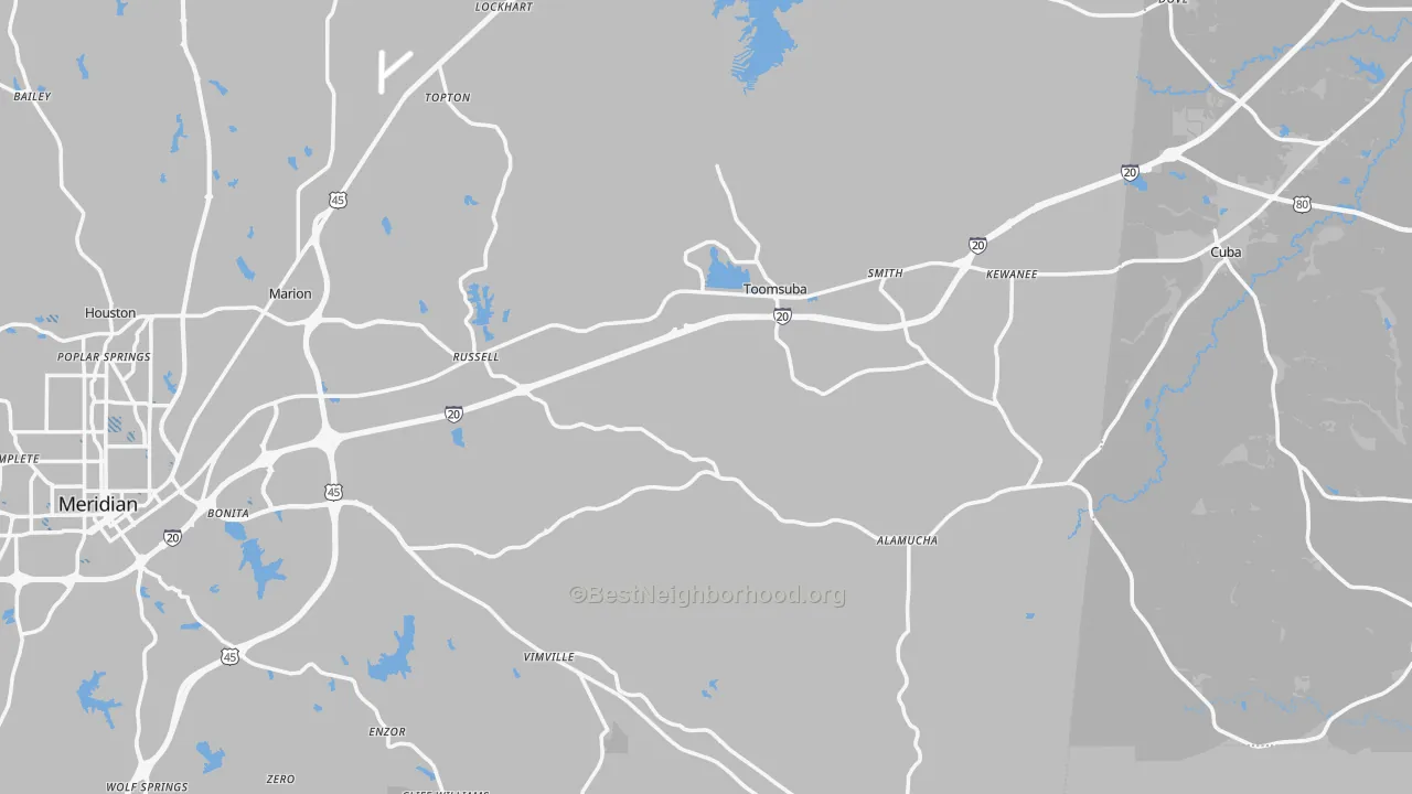 Transit Grade map of Toomsuba, MS
