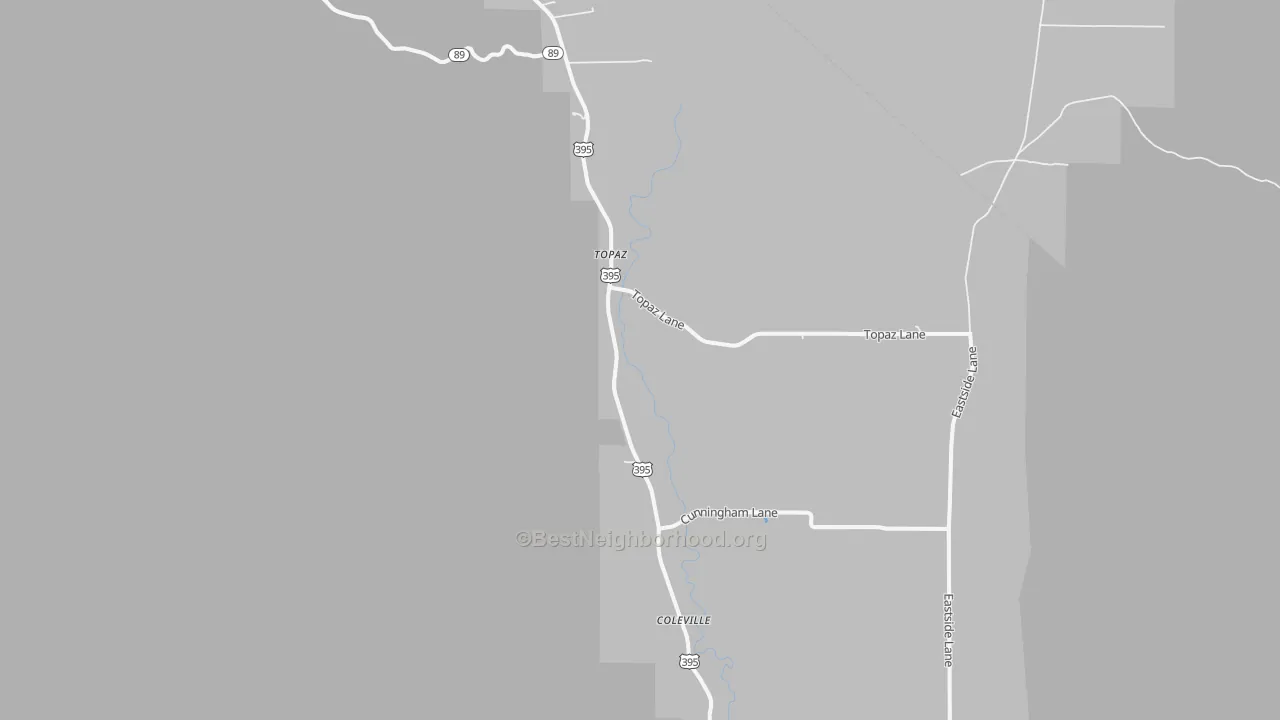 Transit Grade map of Topaz, CA
