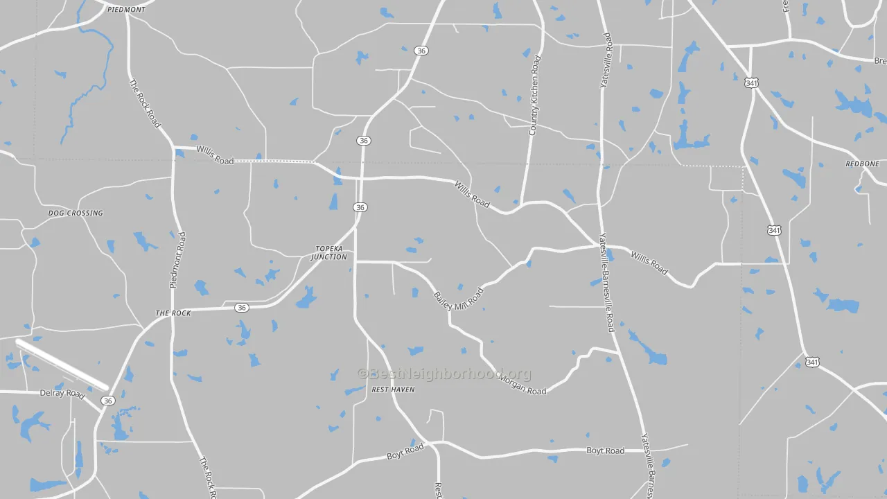 Transit Grade map of Topeka Junction, GA