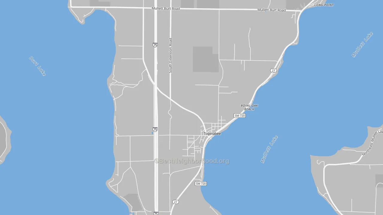 Transit Grade map of Topinabee, MI