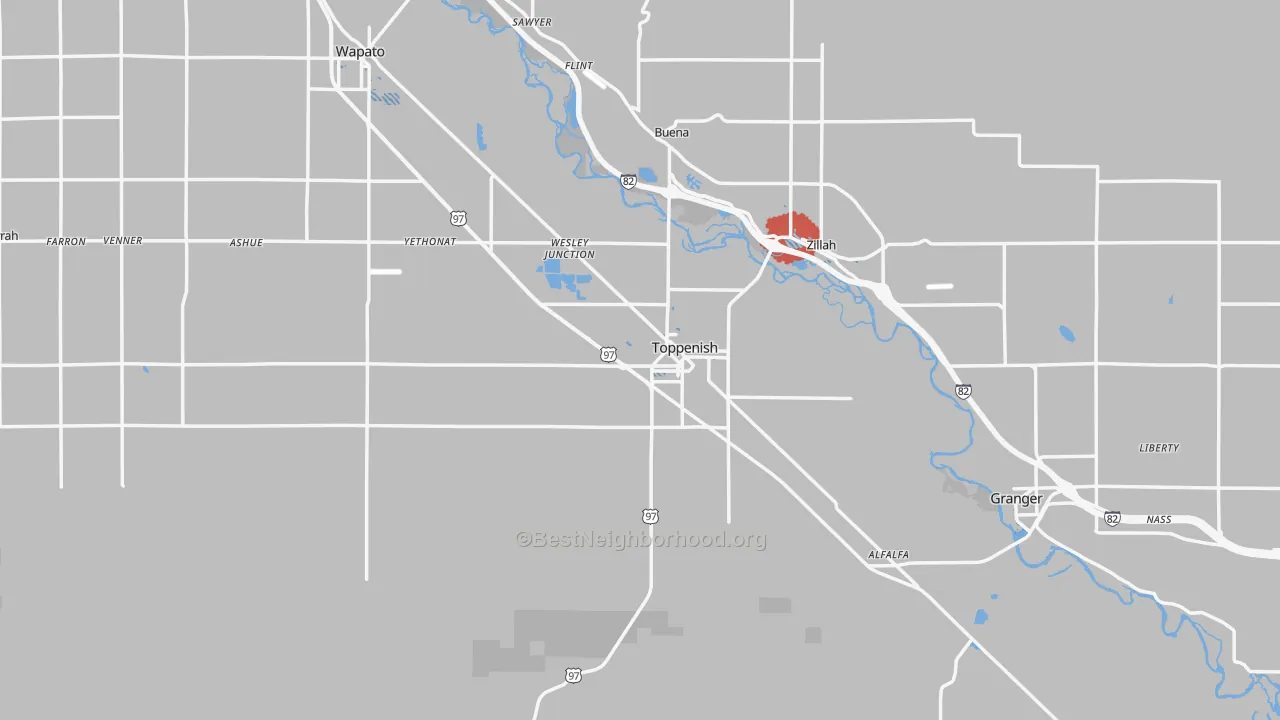 Transit Grade map of Toppenish, WA