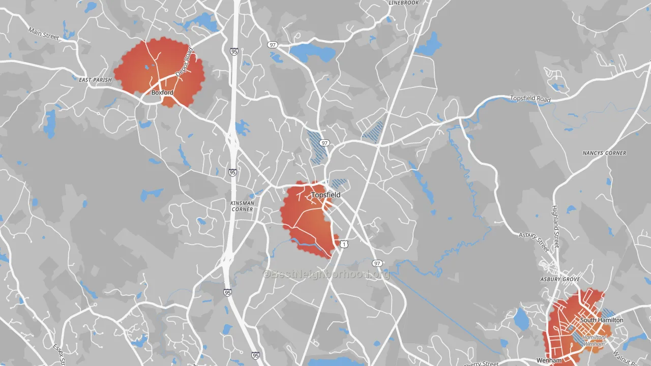 Transit Grade map of Topsfield, MA