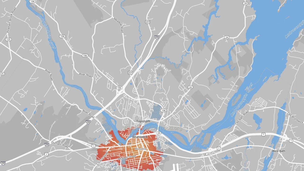 Transit Grade map of Topsham, ME