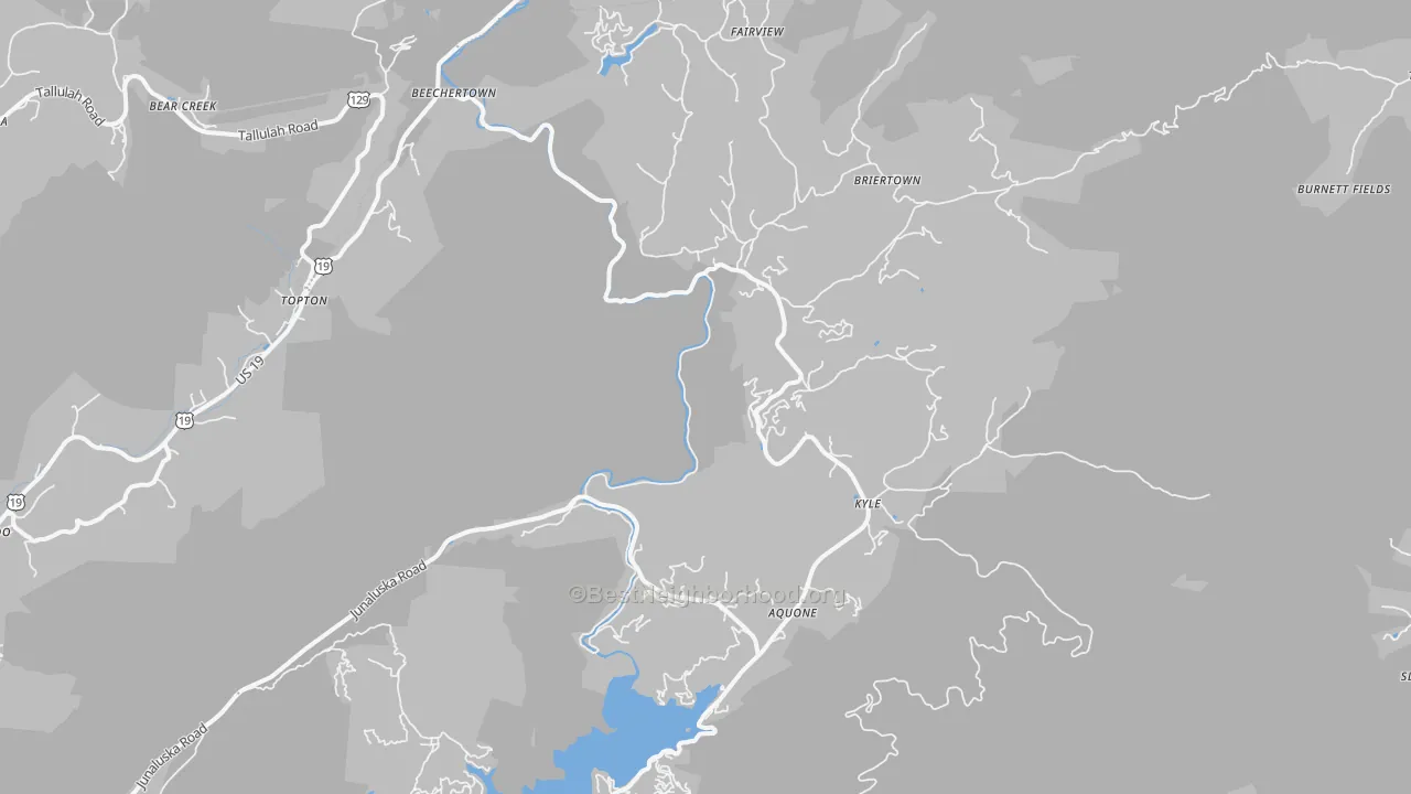 Transit Grade map of Topton, NC