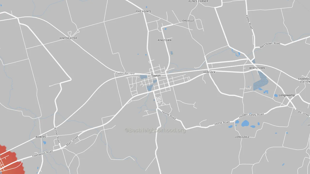 Transit Grade map of Topton, PA