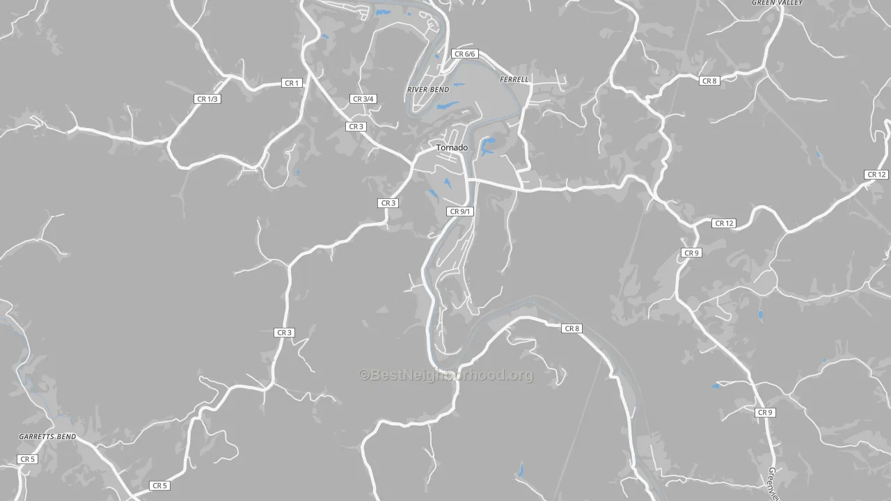 Transit Grade map of Tornado, WV