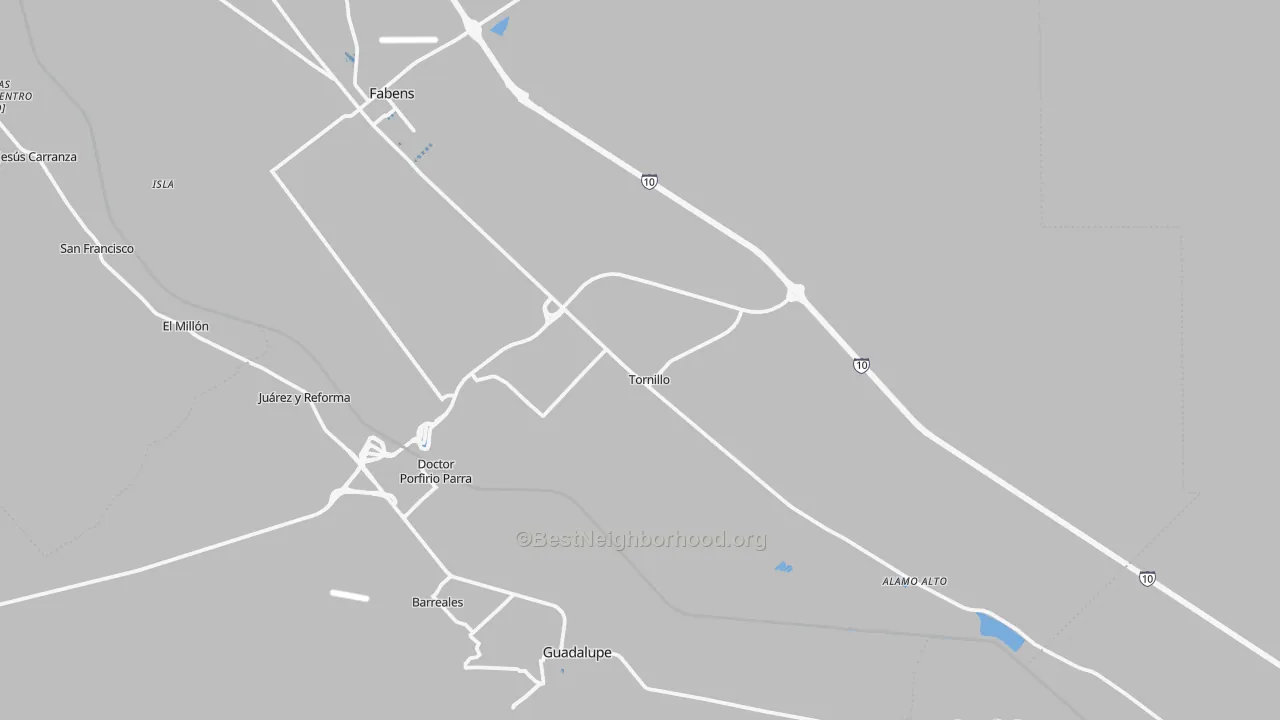 Transit Grade map of Tornillo, TX