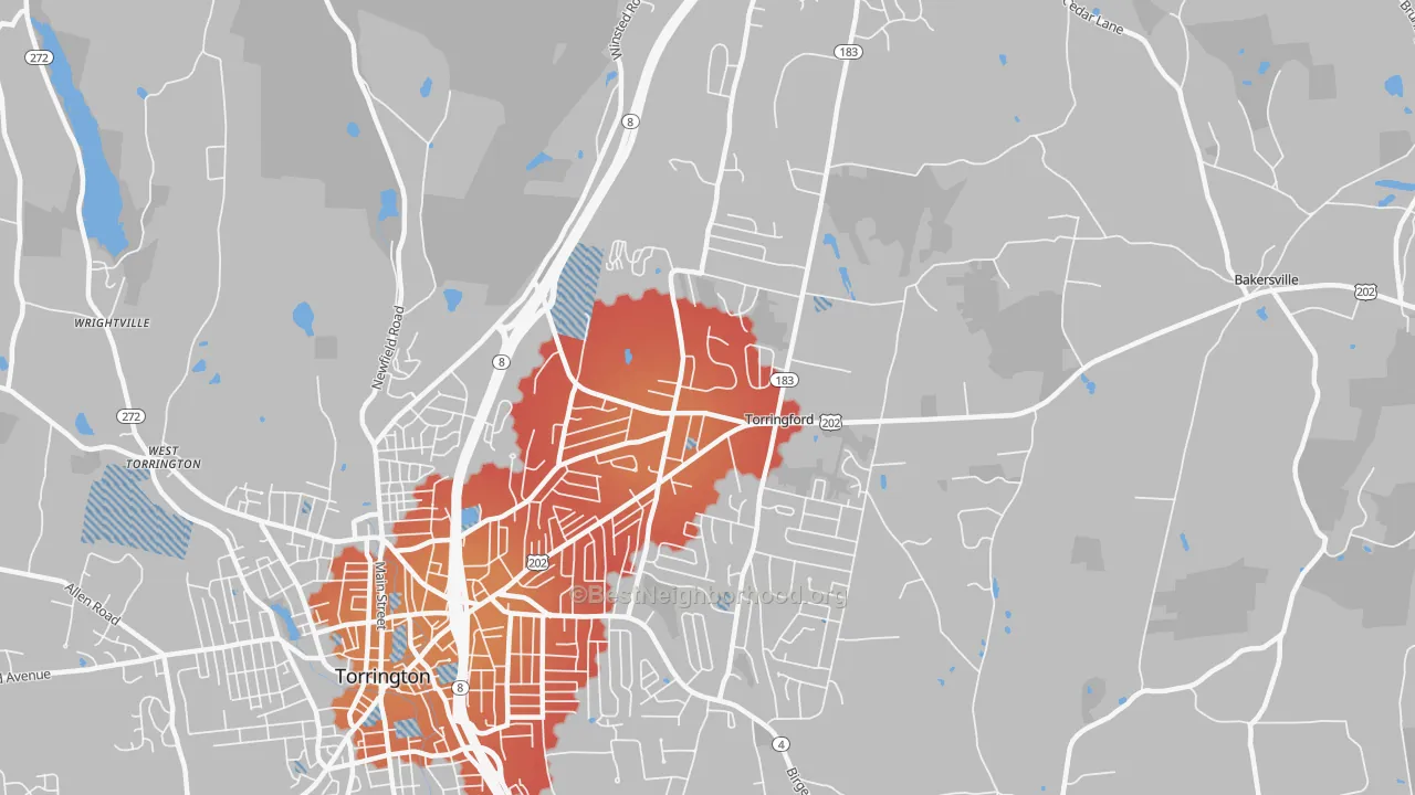 Transit Grade map of Torringford, Torrington, CT
