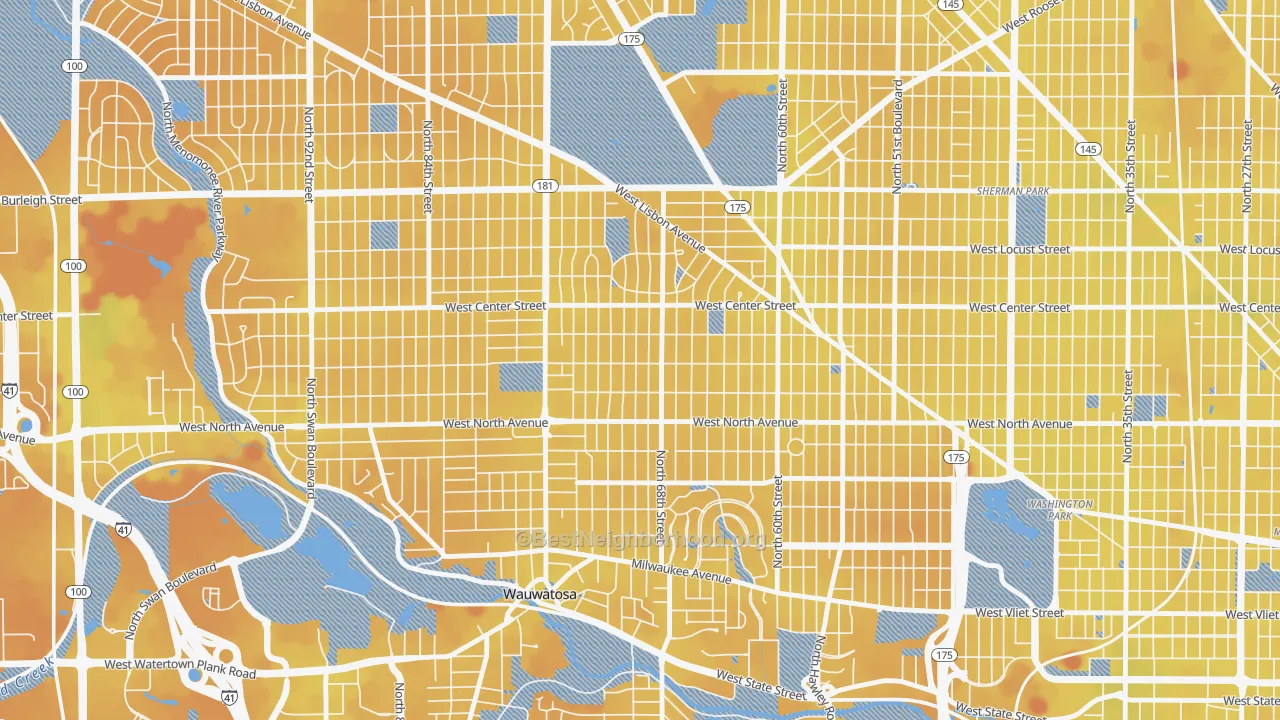 Transit Grade map of Tosa East Towne, Wauwatosa, WI