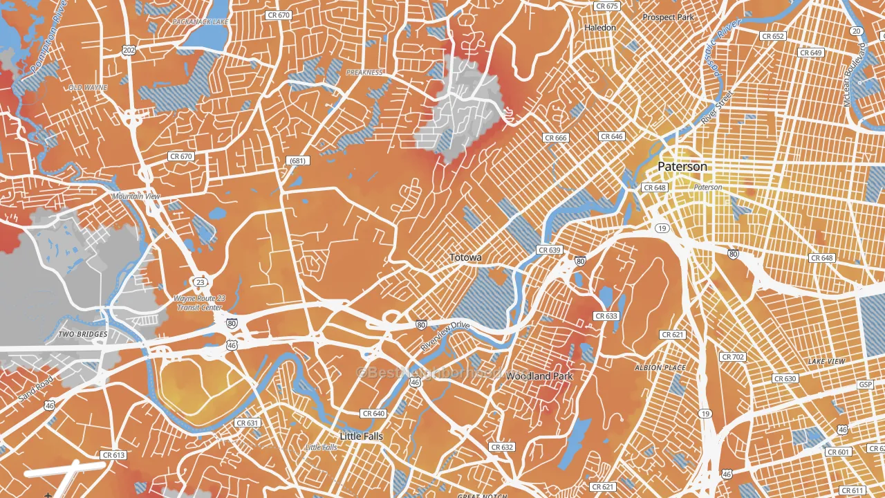 Transit Grade map of Totowa, NJ