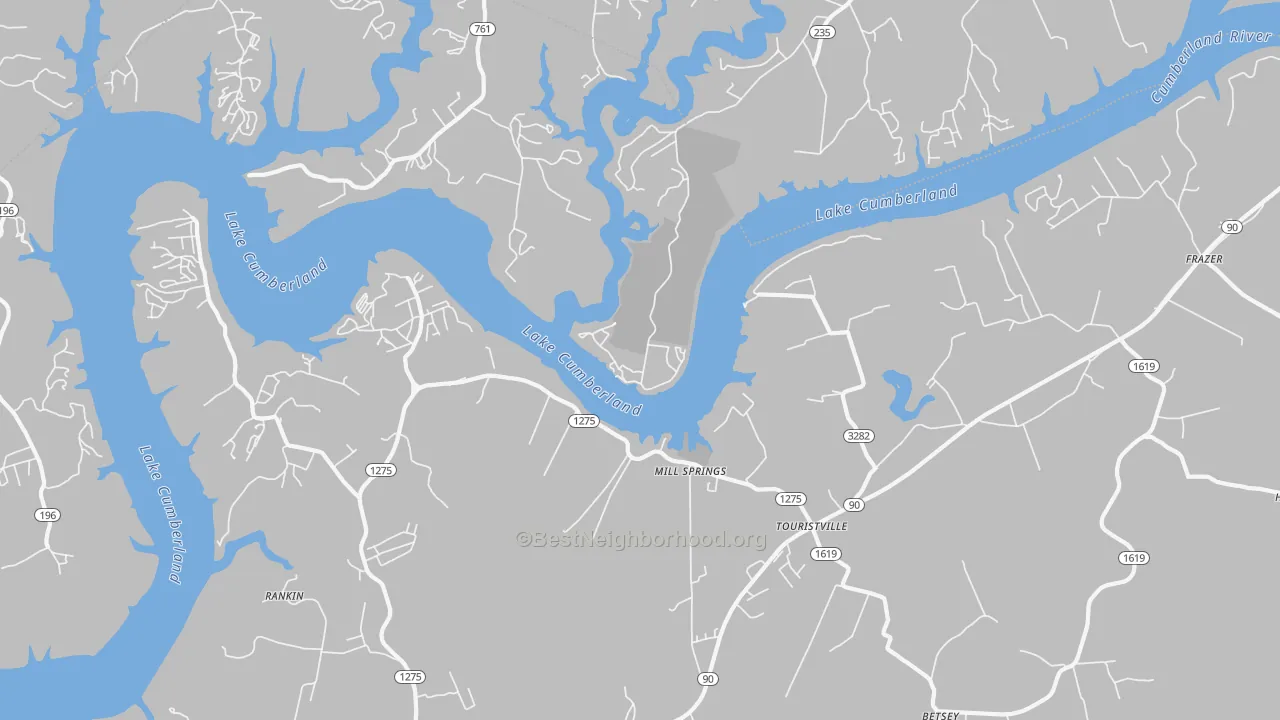 Transit Grade map of Touristville, KY