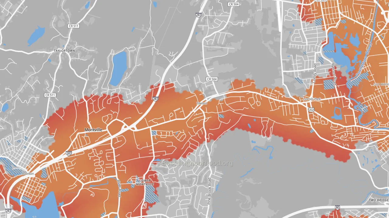 Transit Grade map of Towaco, NJ
