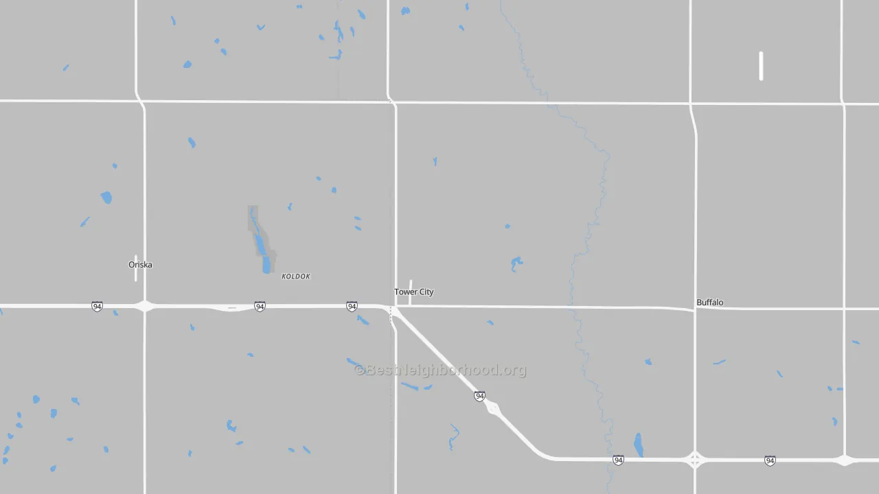 Transit Grade map of Tower City, ND