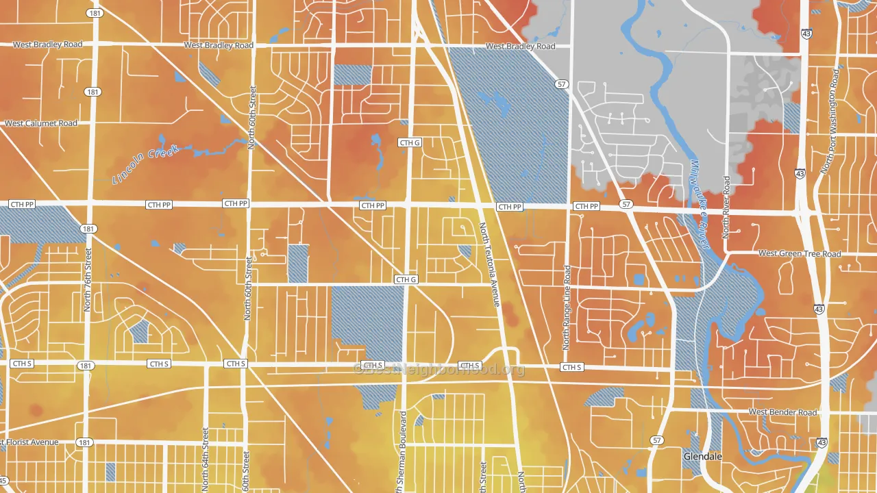 Transit Grade map of Town and Country Manor, Milwaukee, WI