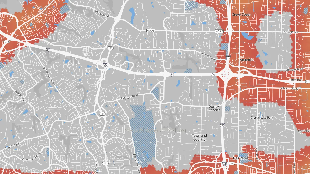 Transit Grade map of Town and Country, MO