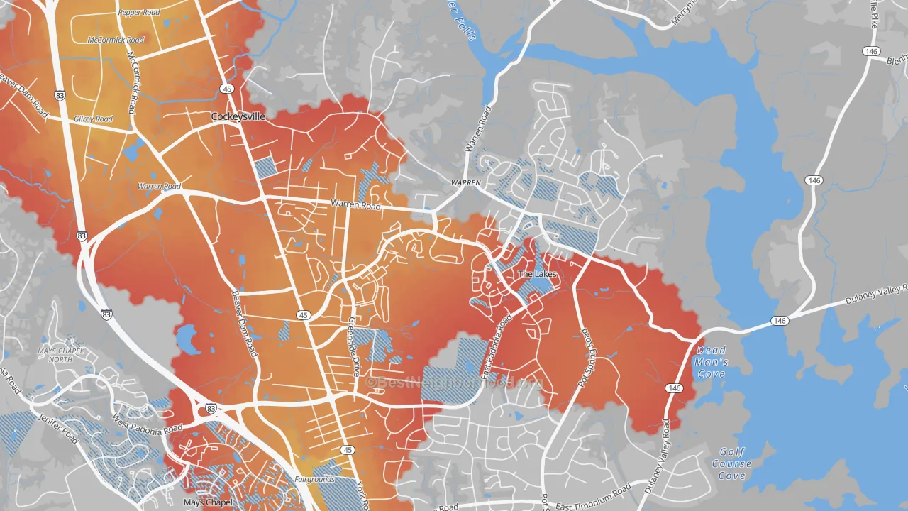 Transit Grade map of Town and Country North, Cockeysville, MD