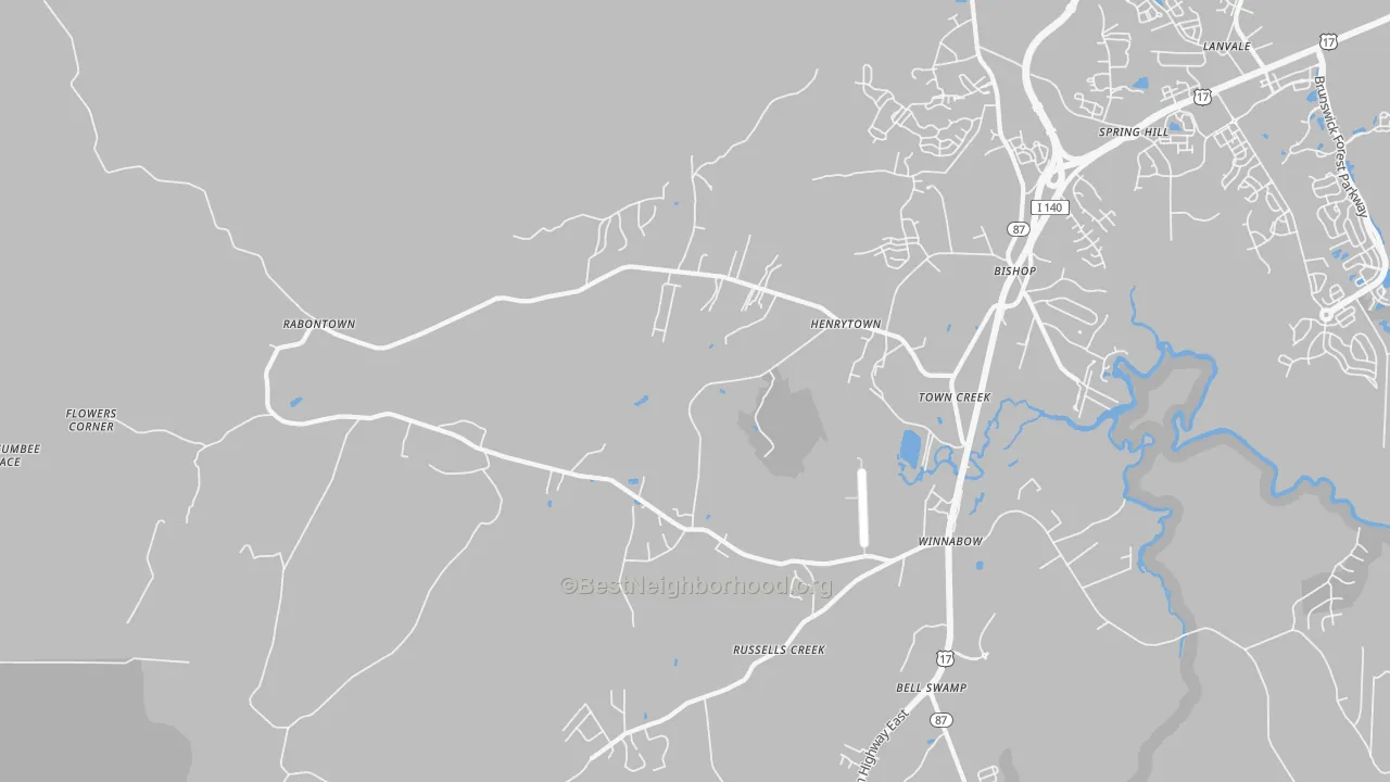 Transit Grade map of Town Creek, NC