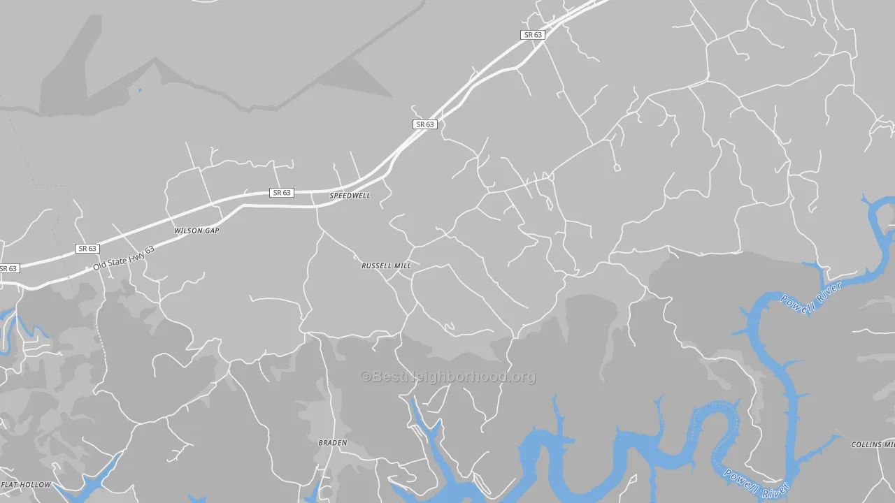 Transit Grade map of Town Creek, TN