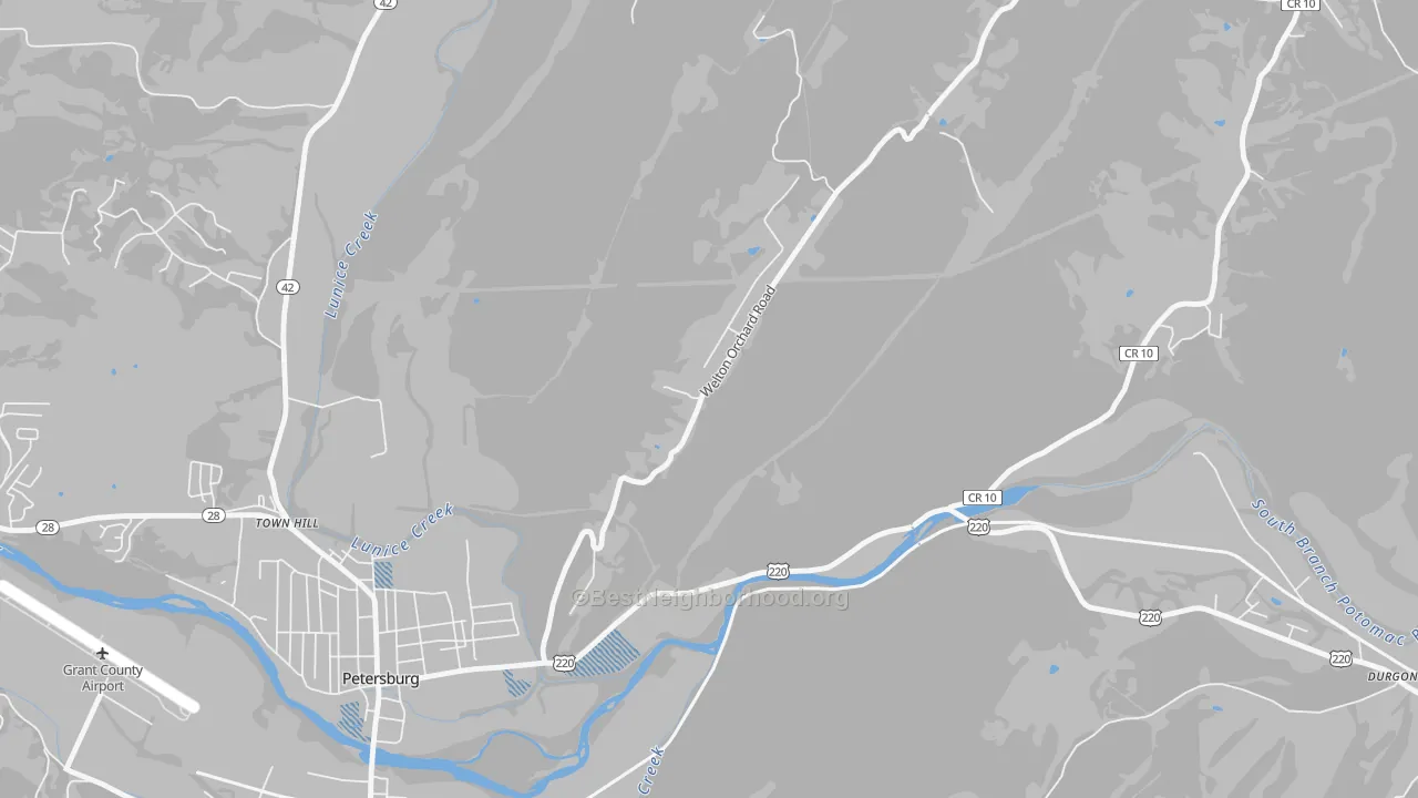 Transit Grade map of Town Hill, WV