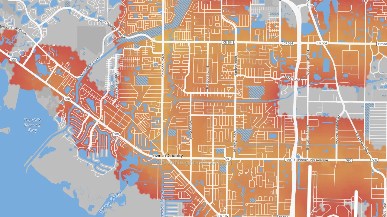 Transit Grade map of Town 'N Country Park, Town 'n' Country, FL