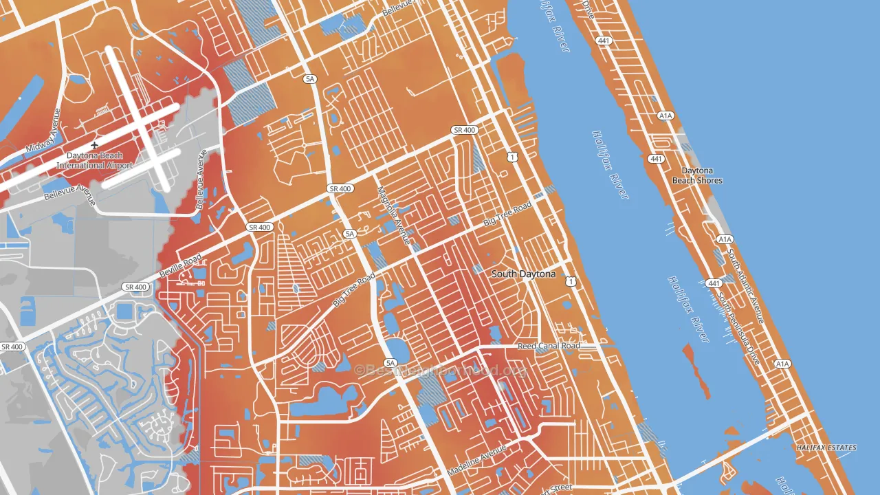 Transit Grade map of Town of Blake, South Daytona, FL