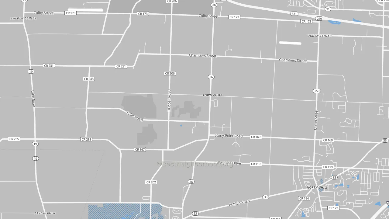Transit Grade map of Town Pump, NY
