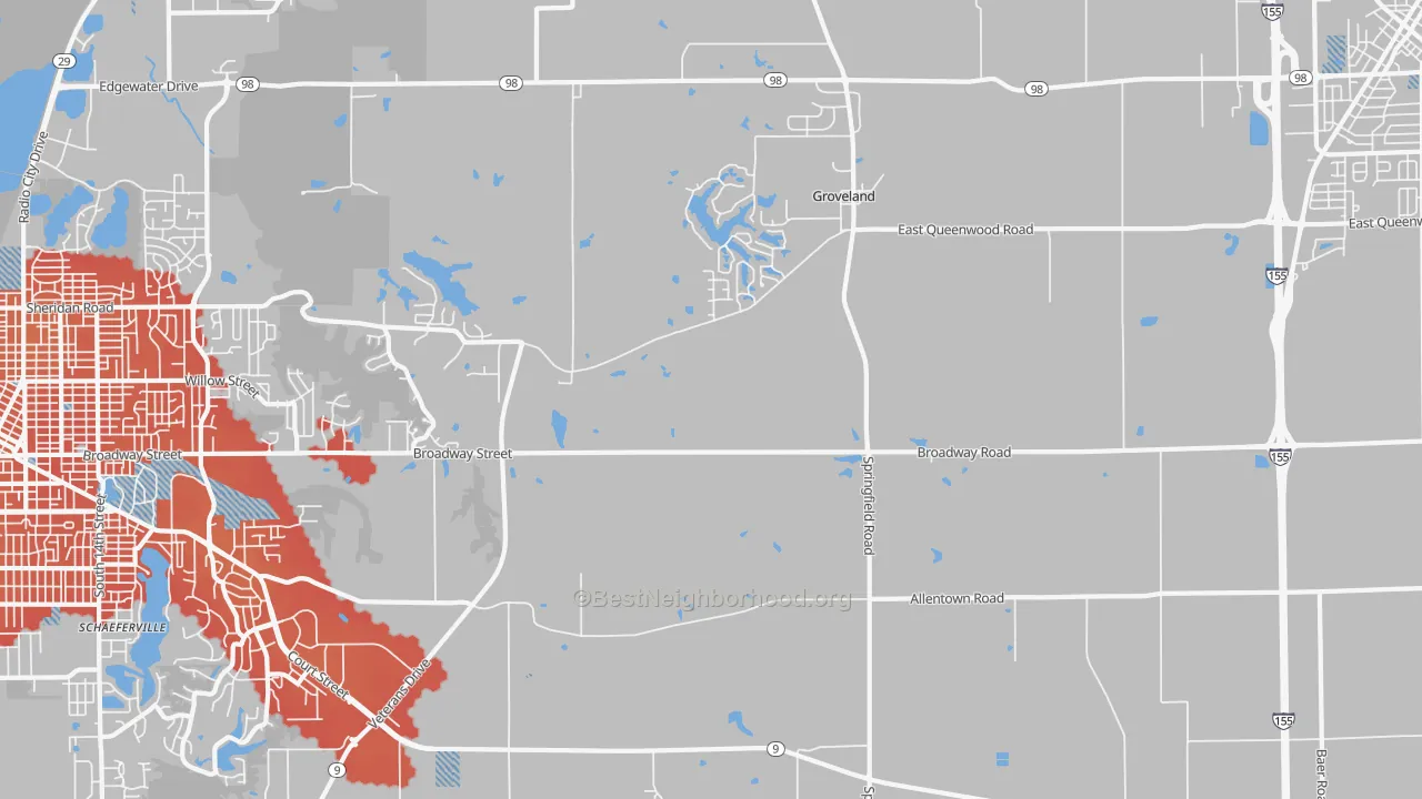 Transit Grade map of Towne Oaks, IL