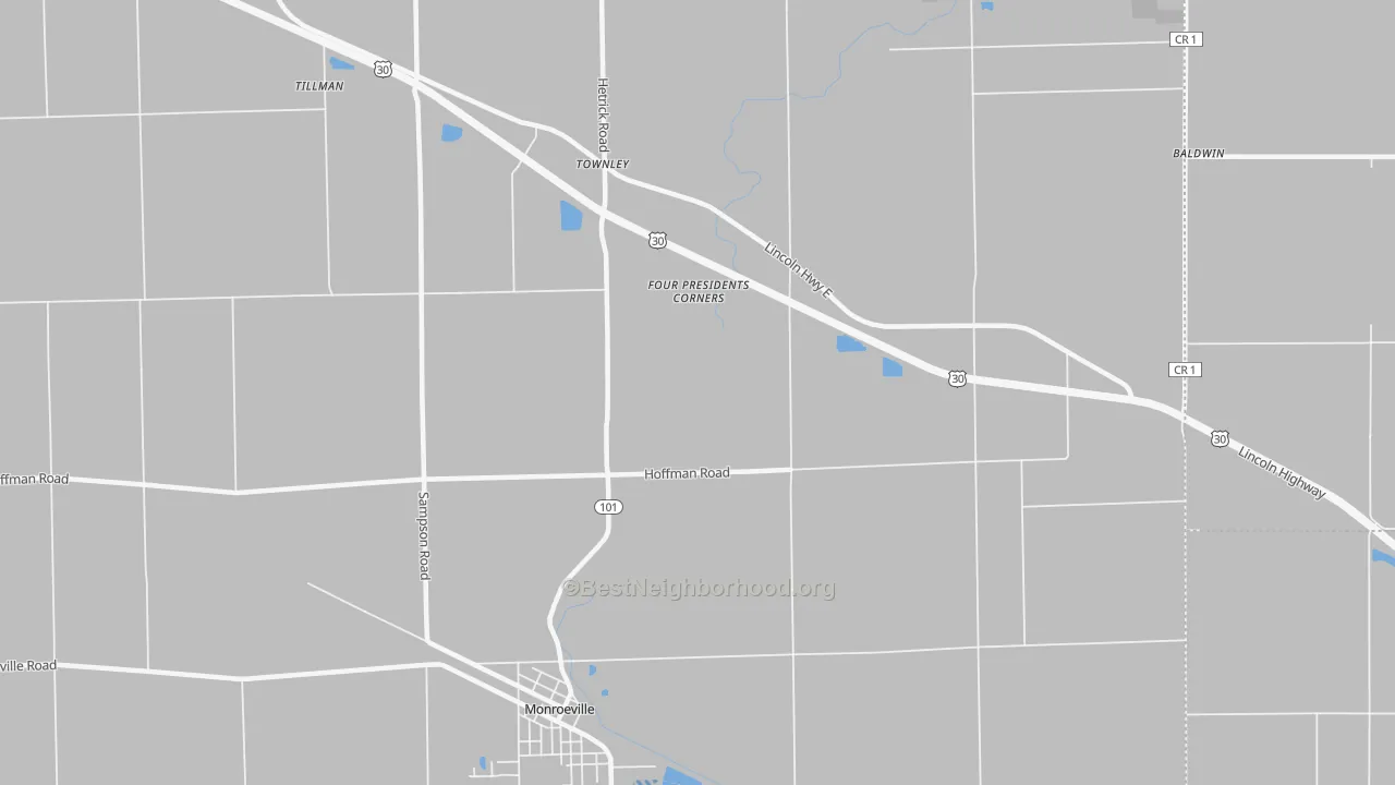 Transit Grade map of Townley, IN