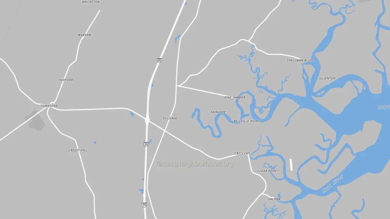 Transit Grade map of Townsend, GA