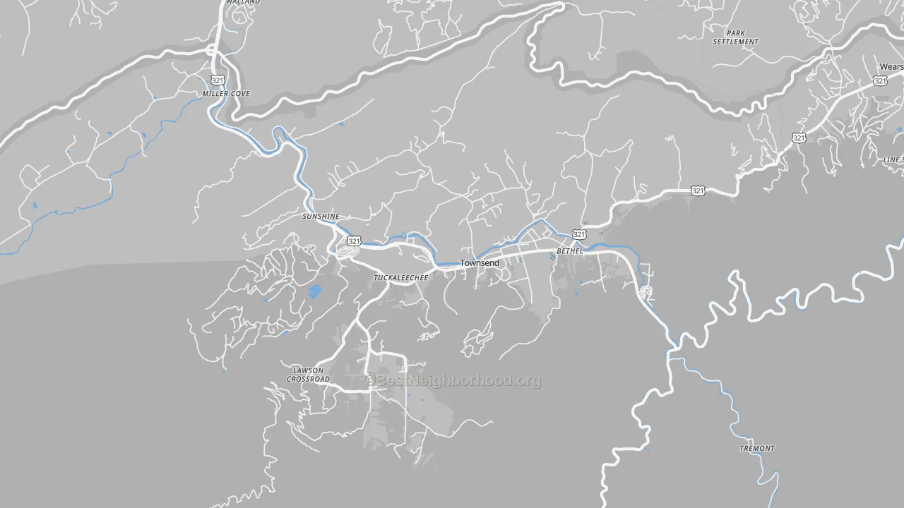 Transit Grade map of Townsend, TN