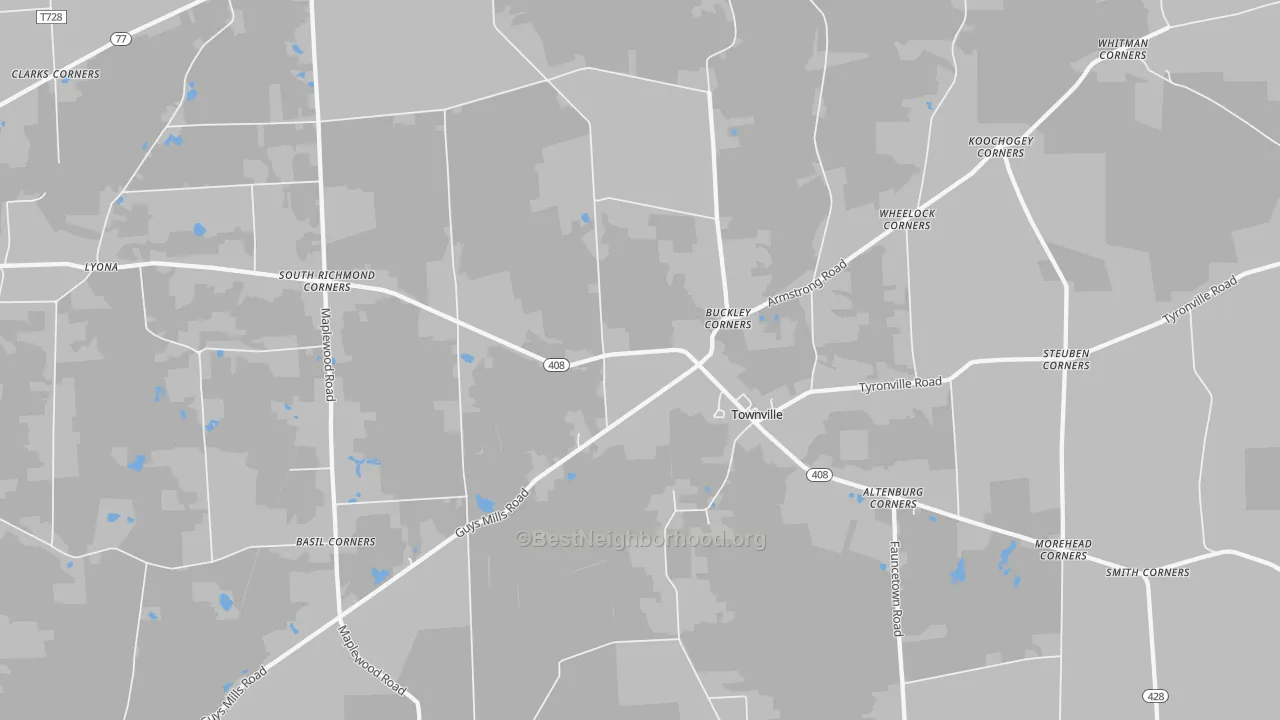 Transit Grade map of Townville, PA