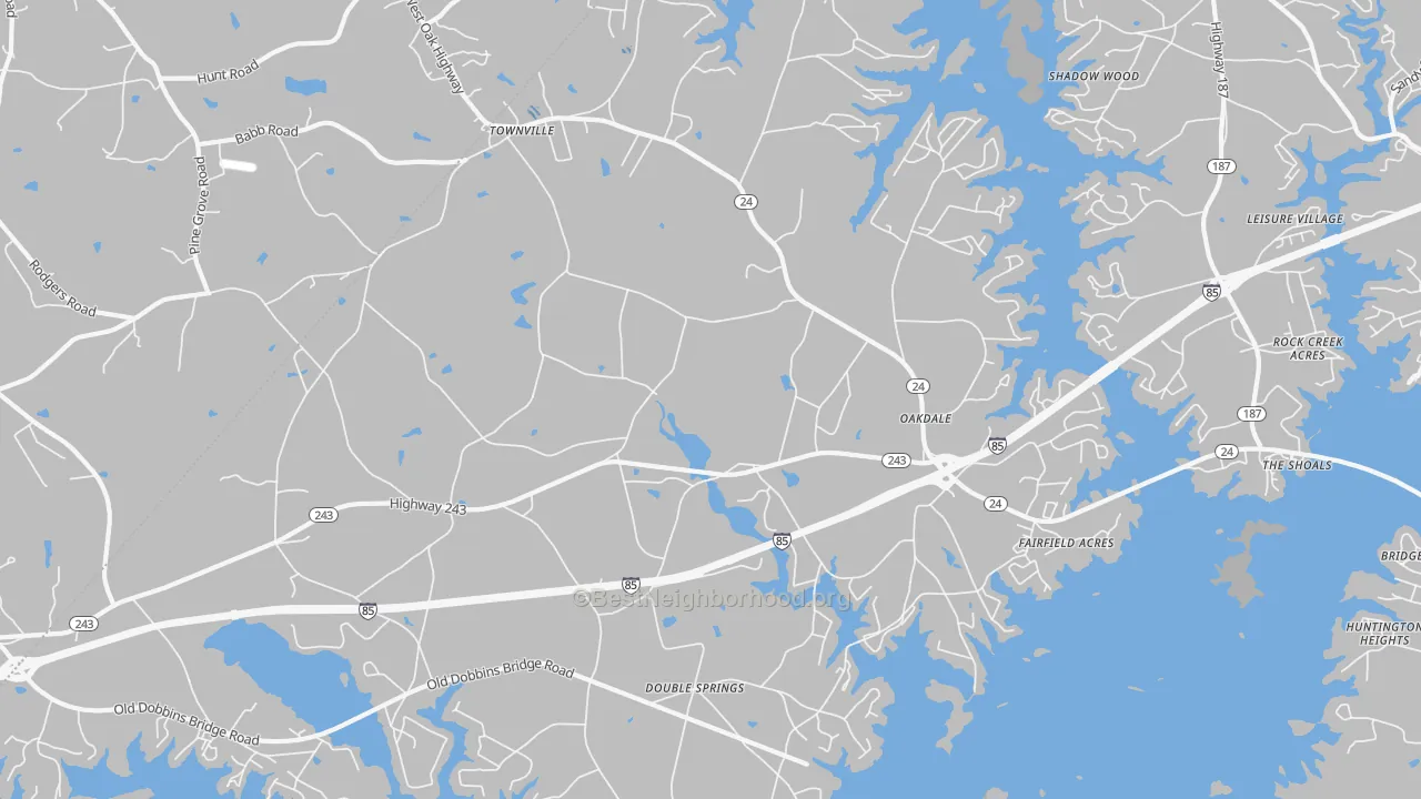 Transit Grade map of Townville, SC