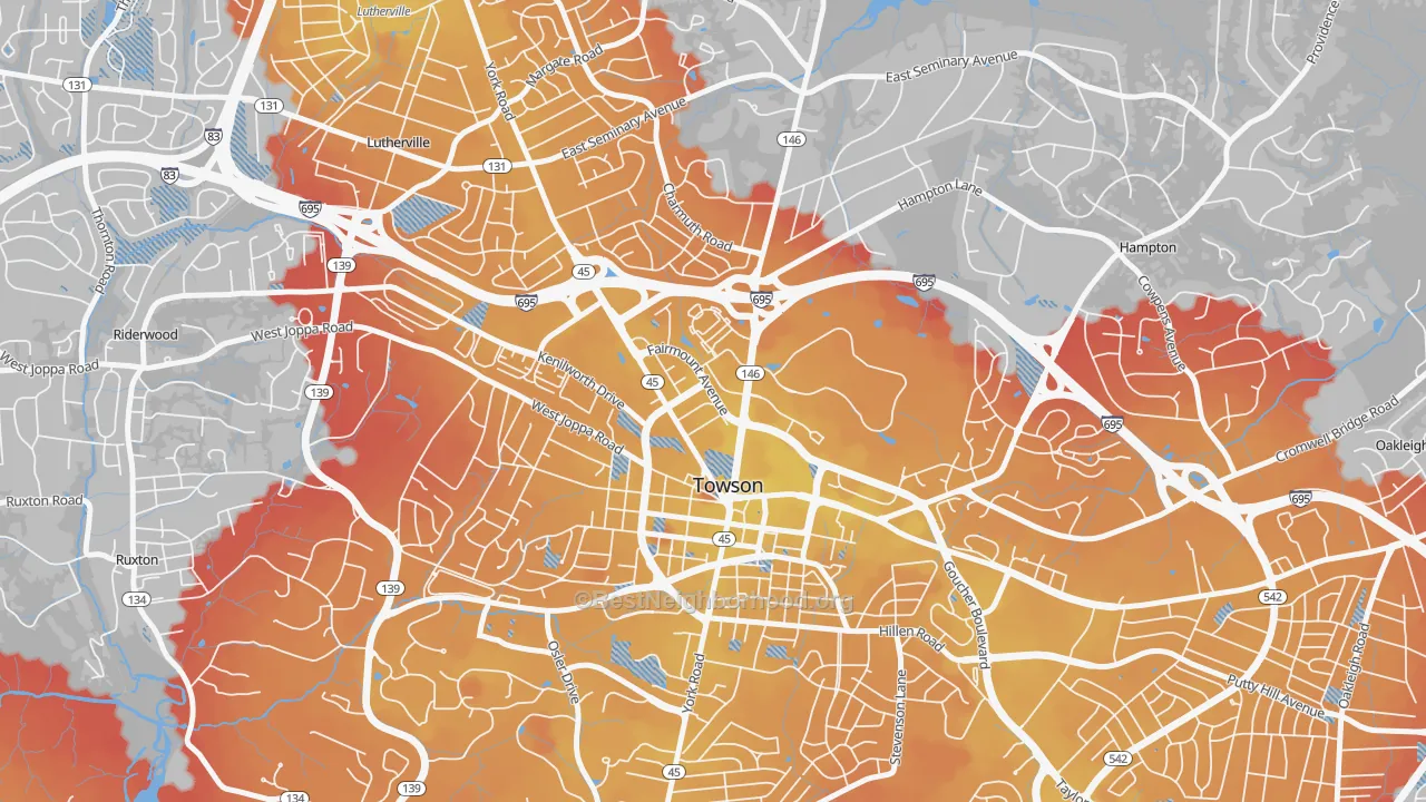 Transit Grade map of Towson Park, Towson, MD