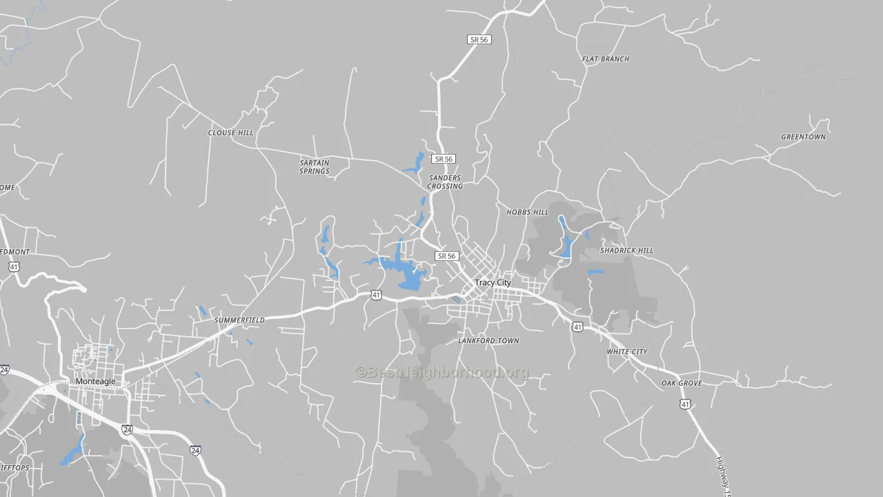 Transit Grade map of Tracy City, TN