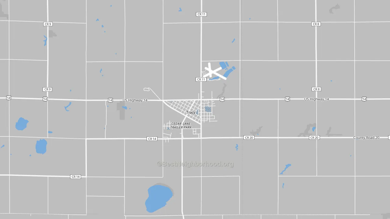 Transit Grade map of Tracy, MN