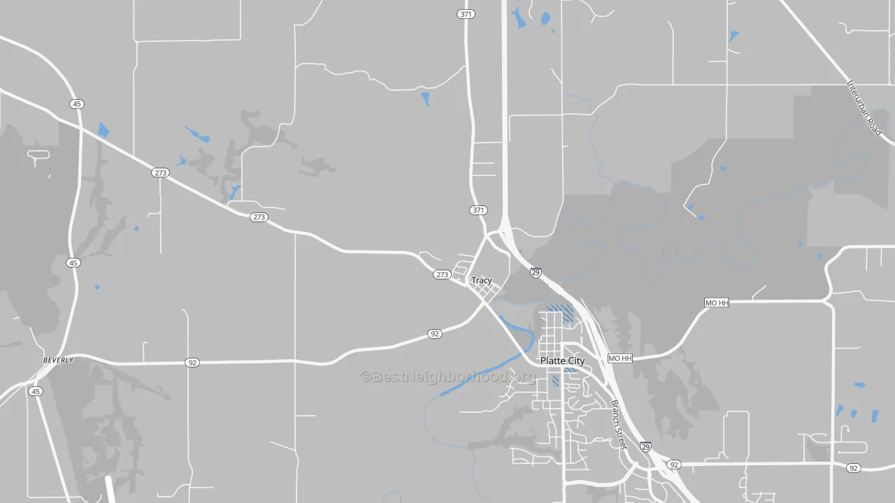 Transit Grade map of Tracy, MO