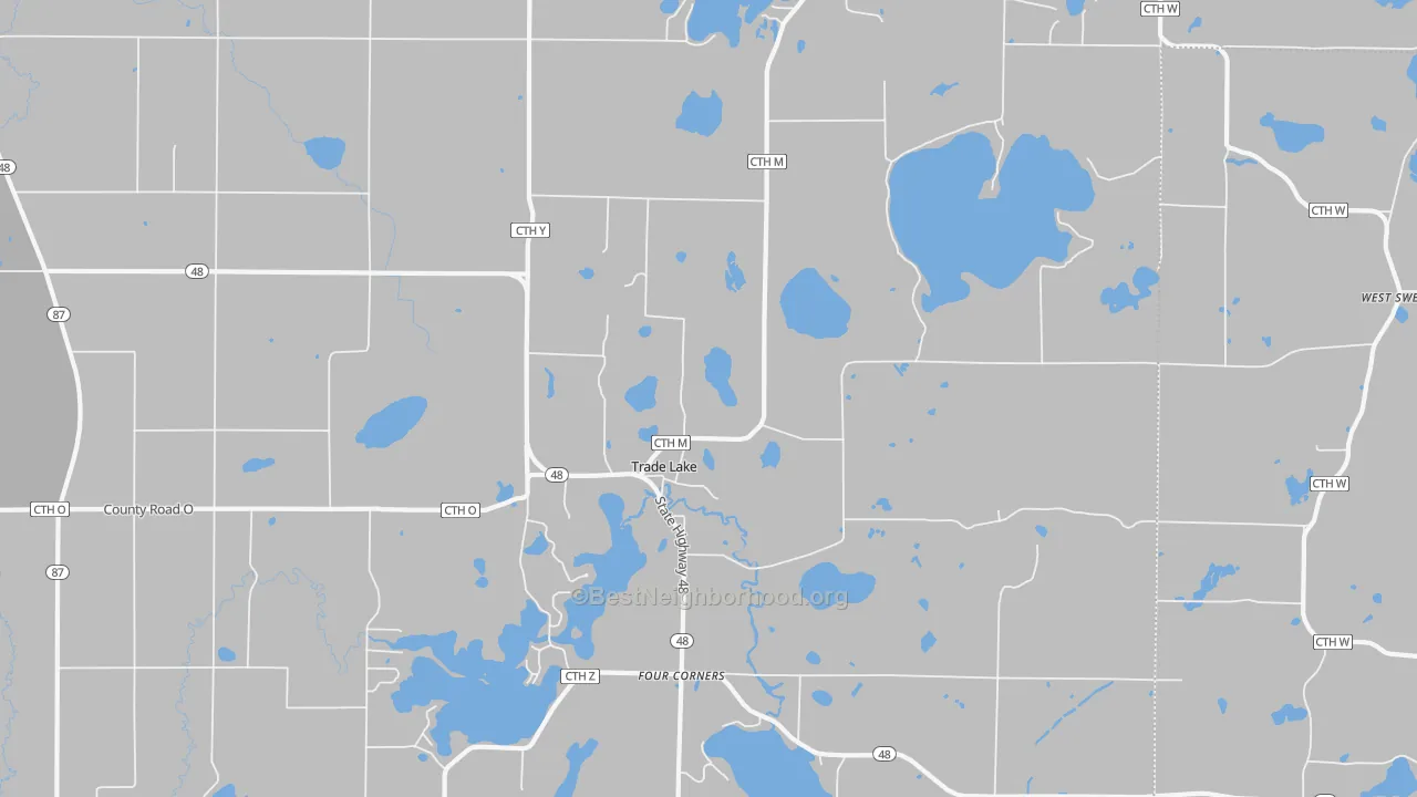 Transit Grade map of Trade Lake, WI