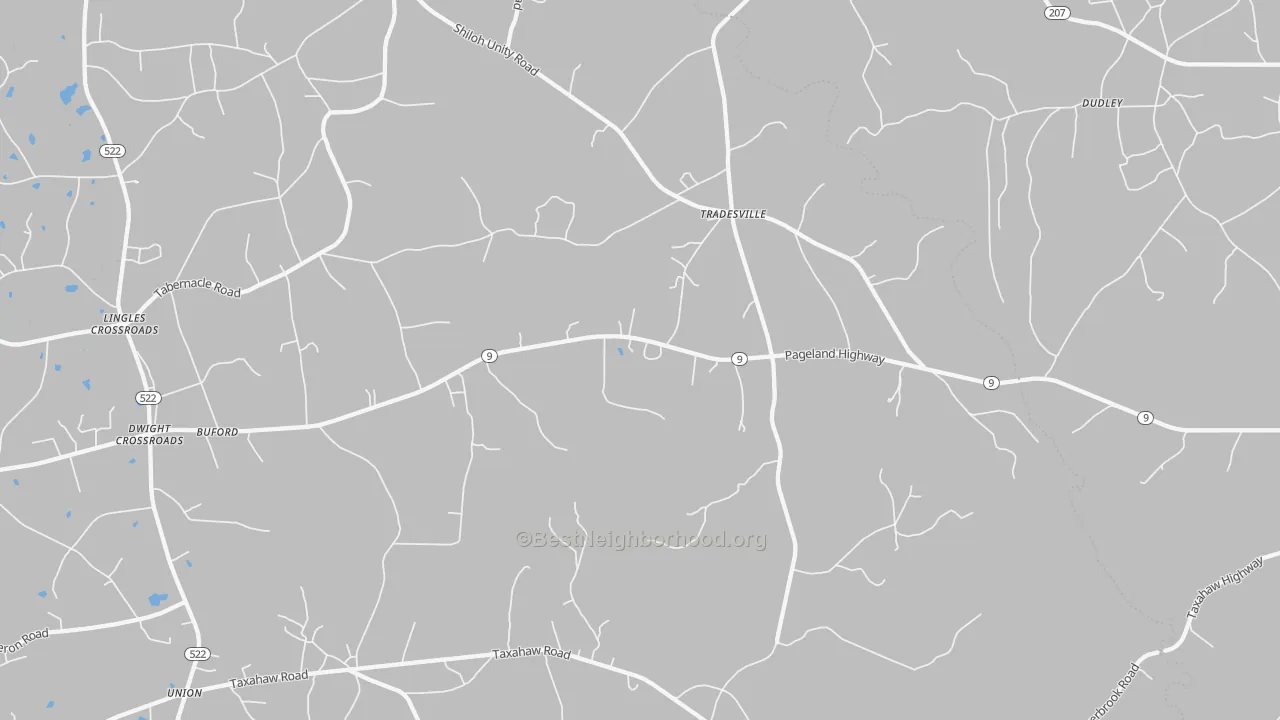Transit Grade map of Tradesville, SC
