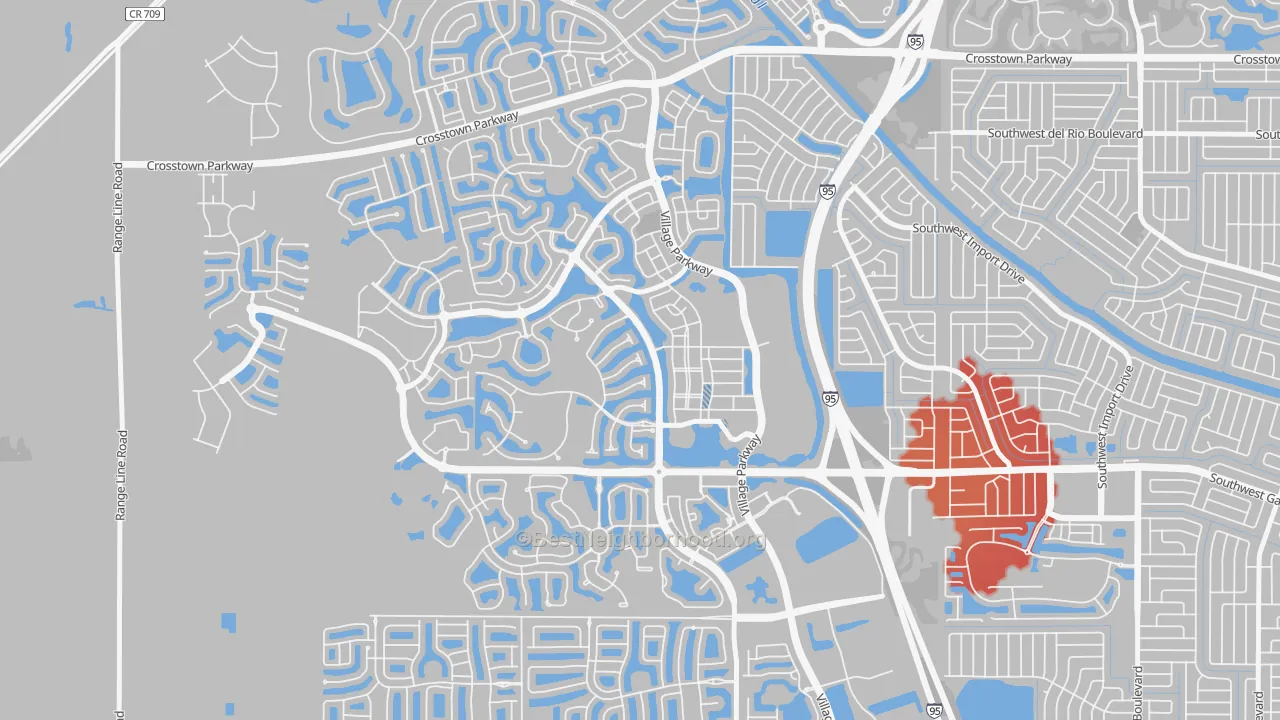 Transit Grade map of Tradition, Port St. Lucie, FL